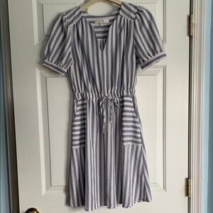 Striped Blue and White Dress